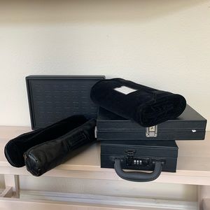 LOT OF 6 JEWELRY DISPLAY CASES ROLLS HOLDERS BLACK